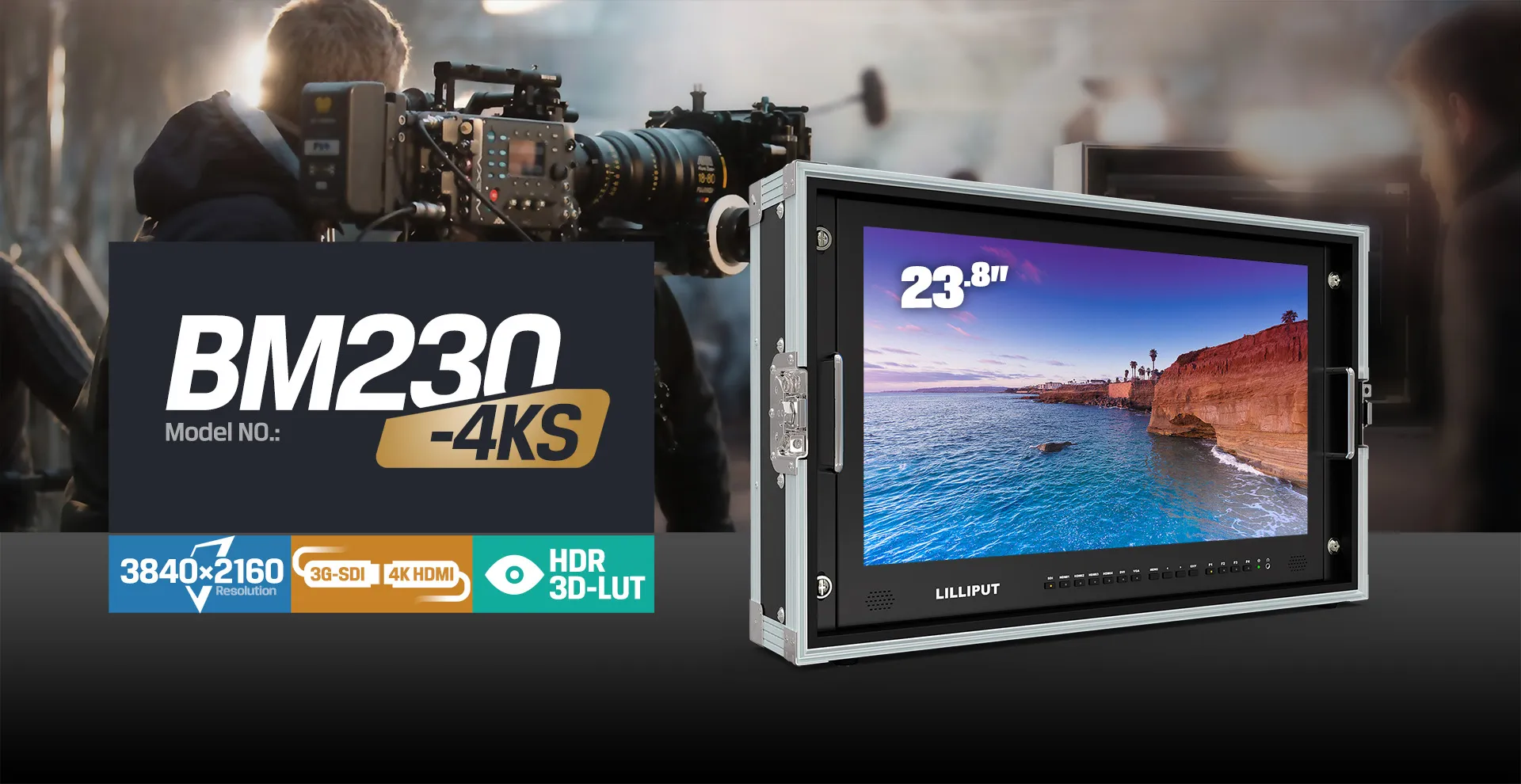 23.8 inch carry on 4K Broadcast director monitor