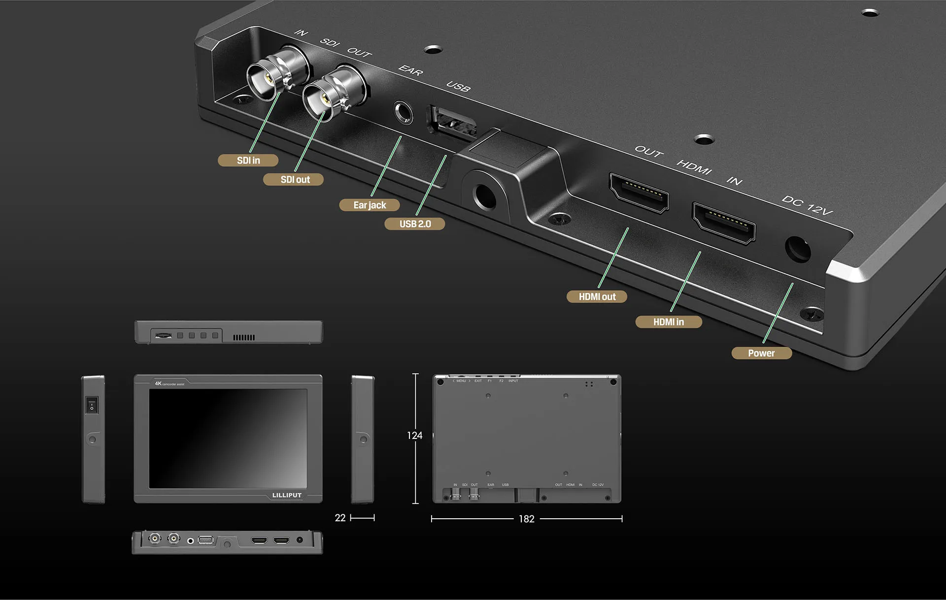 Lilliput FS7 - 7 inch 4K Camera-top monitor