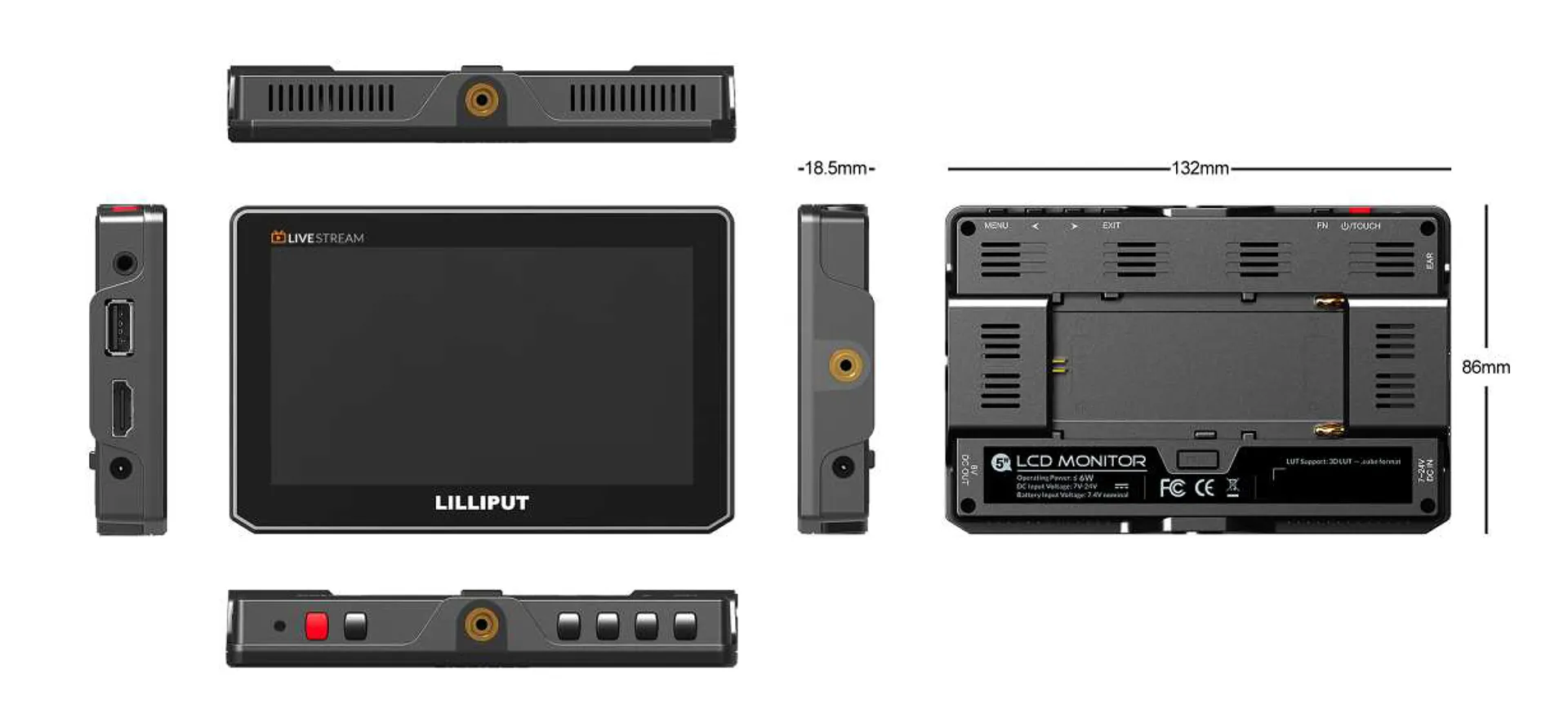 Lilliput T5U - 5 inch live streaming on-camera touch monitor